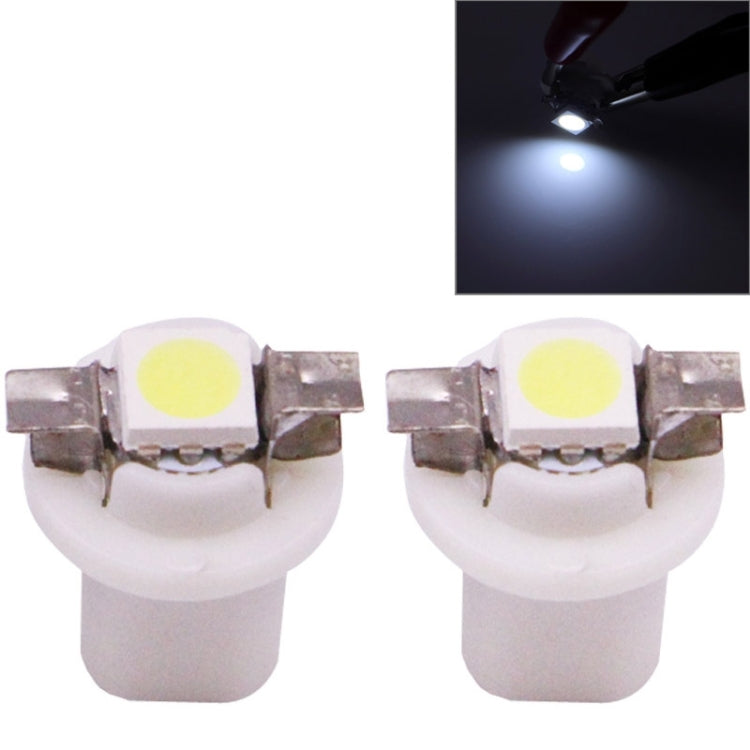 2 ชิ้น B8.5 0.2 วัตต์ 12LM 1 LED SMD 5050 LED เครื่องมือหลอดไฟแดชบอร์ดไฟสำหรับยานพาหนะ, DC 12V, 0.2W B8.5