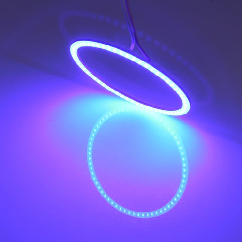 70mm 5W 180LM ดวงตาแองเจิลวงกลมไฟหน้ารถ COB ไฟ LED สำหรับยานพาหนะ, DC 12-24V, 70mm Blue Light, 70mm White Light