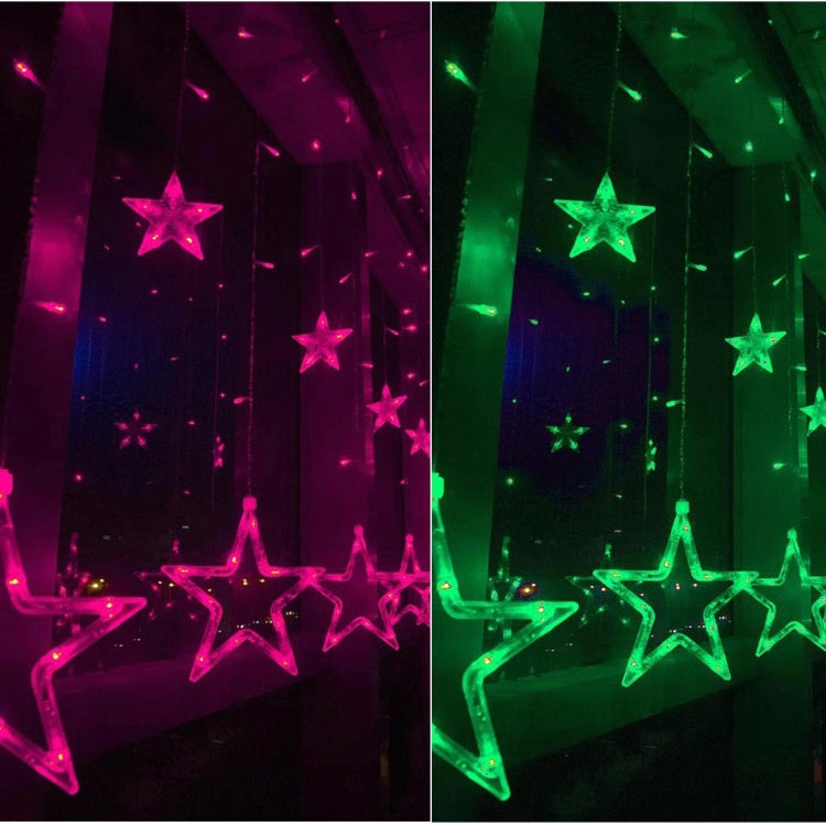 8 โหมดสีสัน 10 ดาวสไตล์แสงคริสต์มาสตกแต่งแถบน้ำแข็งน้ำแข็ง, ปลั๊ก EU, Stars