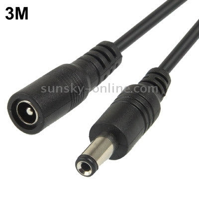 ปลั๊กตัวเมีย DC Power ขนาด 5.5 x 2.1 มม. ถึงขั้วต่อ Barrel ตัวผู้สำหรับตัวควบคุมไฟ LED ความยาว: 3 ม. (สีดำ)