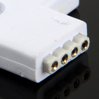 ขั้วต่อตัวเมียรูปตัว L 4 ขา 2 ทางสำหรับแถบยืดหยุ่น LED RGB
