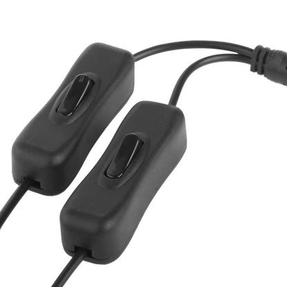ขั้วต่อสายไฟ DC ขนาด 5.5 x 2.1 มม. หญิงถึง 2x ชายพร้อมสวิตช์สำหรับ LED Strip ความยาว: 30 ซม.