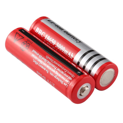 2 PCS UltraFire 18650 3000mAh 3.7V แบตเตอรี่ลิเธียมไอออนแบบชาร์จไฟได้ยาวนาน, 3000mAh