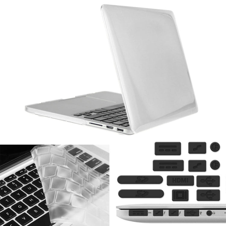 ENKAY สำหรับ Macbook Pro Retina 13.3 นิ้ว (เวอร์ชั่นอเมริกา) / A1425 / A1502 Hat-Prince 3 ใน 1 เคสพลาสติกแข็งคริสตัลแบบแข็งพร้อมตัวป้องกันแป้นพิมพ์และปลั๊กฝุ่นพอร์ต