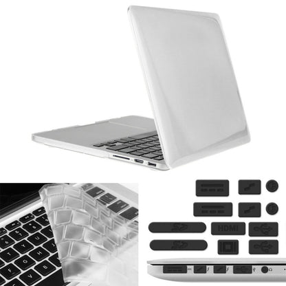 ENKAY สำหรับ Macbook Pro Retina 13.3 นิ้ว (เวอร์ชั่นอเมริกา) / A1425 / A1502 Hat-Prince 3 ใน 1 เคสพลาสติกแข็งคริสตัลแบบแข็งพร้อมตัวป้องกันแป้นพิมพ์และปลั๊กฝุ่นพอร์ต