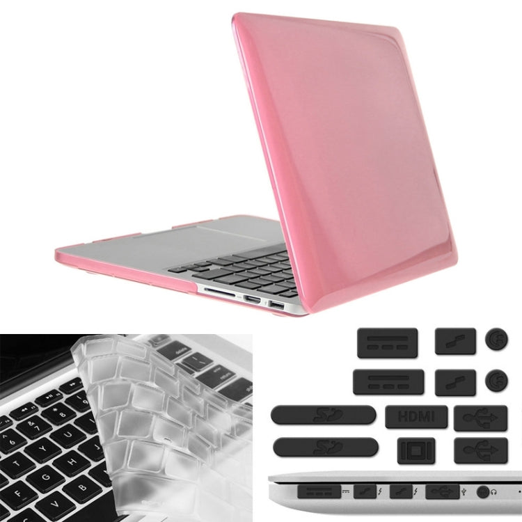 ENKAY สำหรับ Macbook Pro Retina 15.4 นิ้ว (เวอร์ชั่นอเมริกา) / A1398 Hat-Prince เคสพลาสติกแข็งคริสตัล 3 ใน 1 พร้อมตัวป้องกันแป้นพิมพ์และปลั๊กฝุ่นพอร์ต