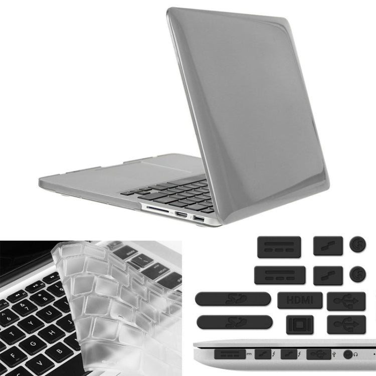 ENKAY สำหรับ Macbook Pro Retina 15.4 นิ้ว (เวอร์ชั่นอเมริกา) / A1398 Hat-Prince เคสพลาสติกแข็งคริสตัล 3 ใน 1 พร้อมตัวป้องกันแป้นพิมพ์และปลั๊กฝุ่นพอร์ต
