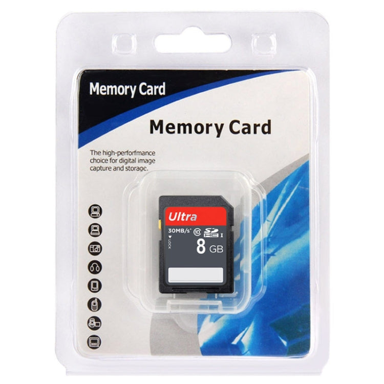 การ์ดหน่วยความจำกล้อง SDHC Class 10 ความเร็วสูงพิเศษ 8GB (ความจุจริง 100%), 8GB