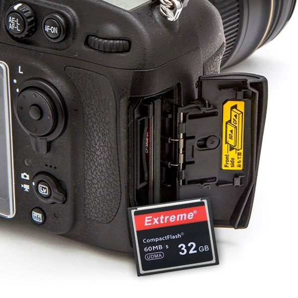 การ์ด Extreme Compact Flash ขนาด 32GB ความเร็วในการอ่าน 400X สูงสุด 60 MB/S (ความจุจริง 100%), 32GB