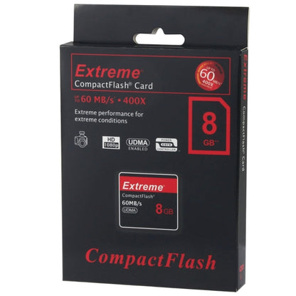 การ์ด Extreme Compact Flash ขนาด 8GB ความเร็วในการอ่าน 400X สูงสุด 60 MB/S (ความจุจริง 100%), 8GB