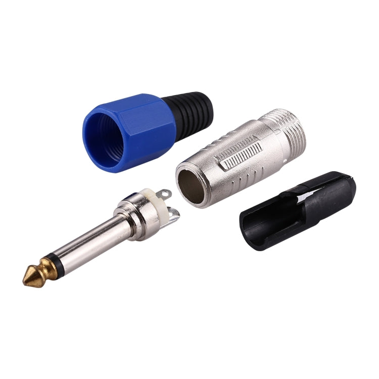 ปลั๊กตัวผู้ขนาด 6.35 มม. ไมโครโฟน Patch สายงู TRS เชื่อมต่อ อะแดปเตอร์, 6.35mm