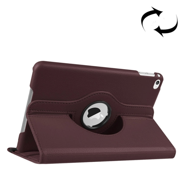 เคสหนังอัจฉริยะหมุนได้ 360 องศาเนื้อลิ้นจี่พร้อมที่วางสำหรับ iPad mini 4 / mini 5