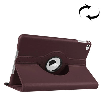 เคสหนังอัจฉริยะหมุนได้ 360 องศาเนื้อลิ้นจี่พร้อมที่วางสำหรับ iPad mini 4 / mini 5