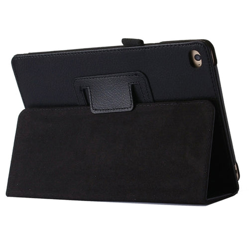 เคสหนัง PU แบบพลิกแนวนอนเนื้อลิ้นจี่พร้อมที่วางสำหรับ iPad mini 4, For iPad mini 4