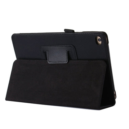 เคสหนัง PU แบบพลิกแนวนอนเนื้อลิ้นจี่พร้อมที่วางสำหรับ iPad mini 4, For iPad mini 4