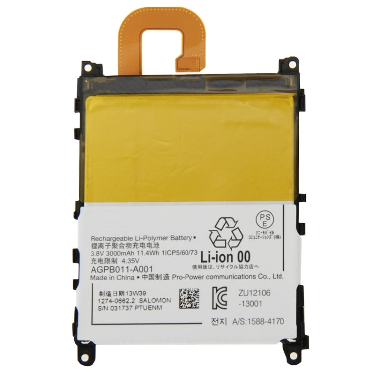 สำหรับ Sony Xperia Z1 / L39h 3.8V 3000mAh แบตเตอรี่ลิเธียมโพลิเมอร์แบบชาร์จไฟได้, For Sony Xperia Z1 / L39h