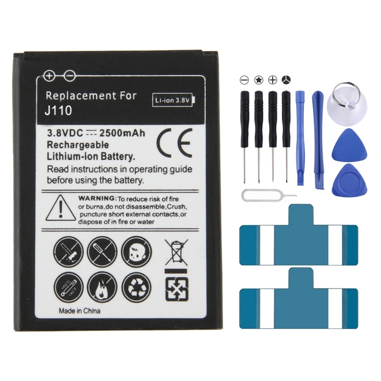 สำหรับ Galaxy J1 Ace / J110 2500mAh แบตเตอรี่ลิเธียมไอออนแบบรีชาร์จ (สีดำ), Neutral 2500mAh