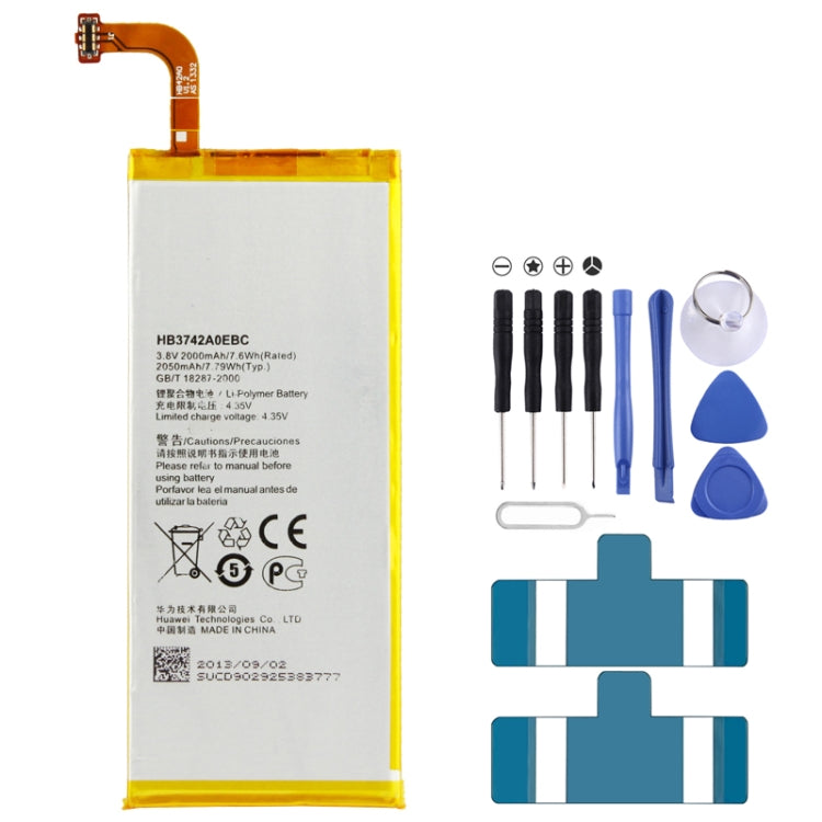 แบตเตอรี่ทดแทน 2000mAh สำหรับ Huawei Ascend P6 (สีทอง), 2000mAh Gold