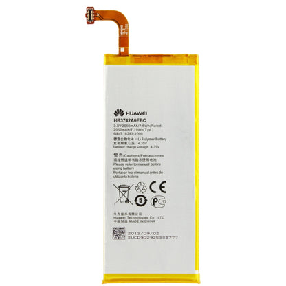 แบตเตอรี่ทดแทน 2000mAh สำหรับ Huawei Ascend P6 (สีทอง), 2000mAh Gold