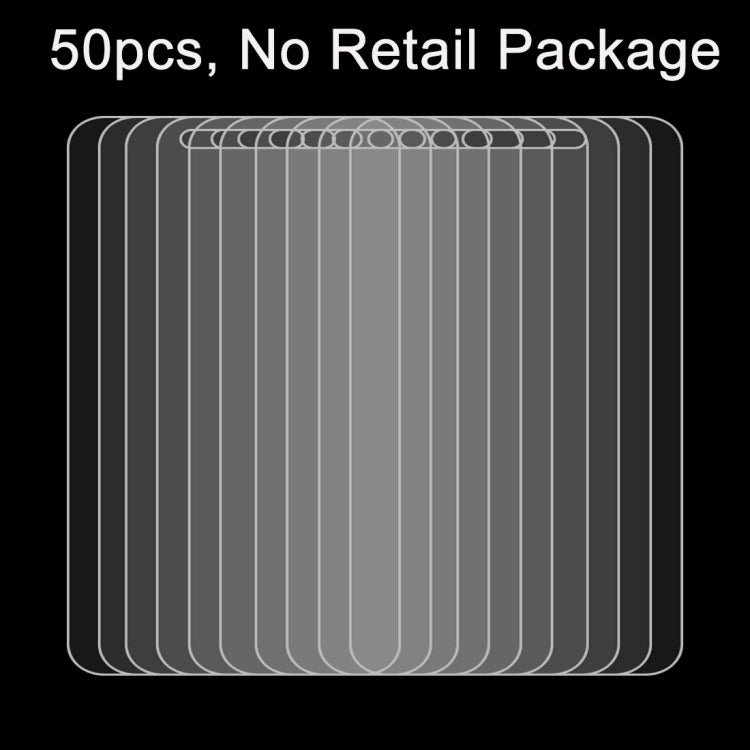 50 ชิ้นสำหรับ Huawei P8 0.26mm 9H ความแข็งพื้นผิว 2.5D ฟิล์มกระจกนิรภัยป้องกันการระเบิดไม่มีแพ็คเกจขายปลีก, 50pcs No Retail Package