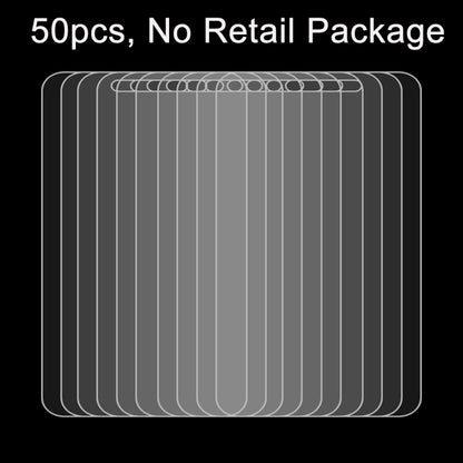 50 ชิ้นสำหรับ Huawei P8 0.26mm 9H ความแข็งพื้นผิว 2.5D ฟิล์มกระจกนิรภัยป้องกันการระเบิดไม่มีแพ็คเกจขายปลีก, 50pcs No Retail Package