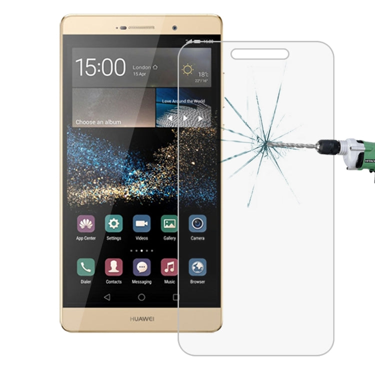 50 ชิ้นสำหรับ Huawei P8 0.26mm 9H ความแข็งพื้นผิว 2.5D ฟิล์มกระจกนิรภัยป้องกันการระเบิดไม่มีแพ็คเกจขายปลีก, 50pcs No Retail Package