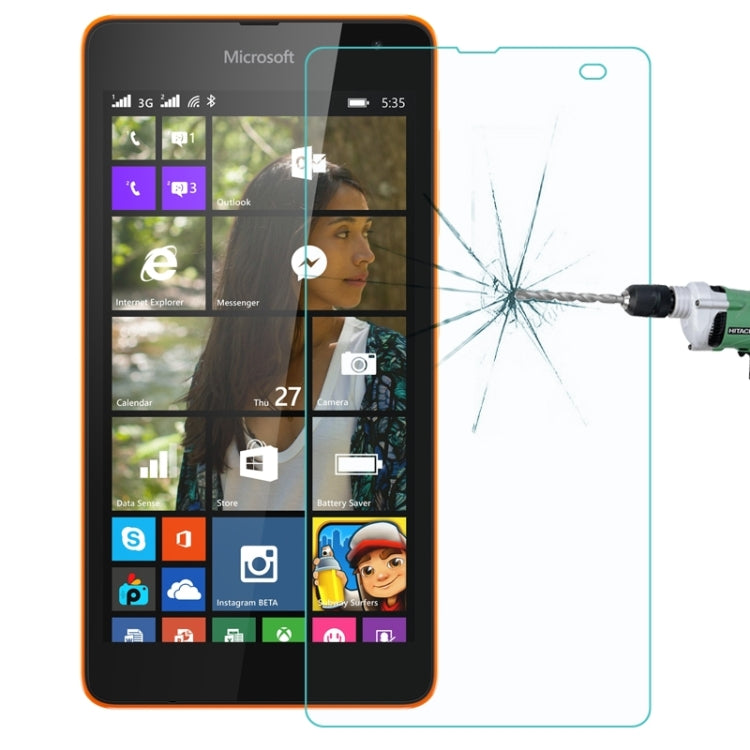 สำหรับ Microsoft Nokia Lumia 535 0.26mm 9H + ความแข็งพื้นผิว 2.5D ฟิล์มกระจกนิรภัยป้องกันการระเบิด, 1pcs