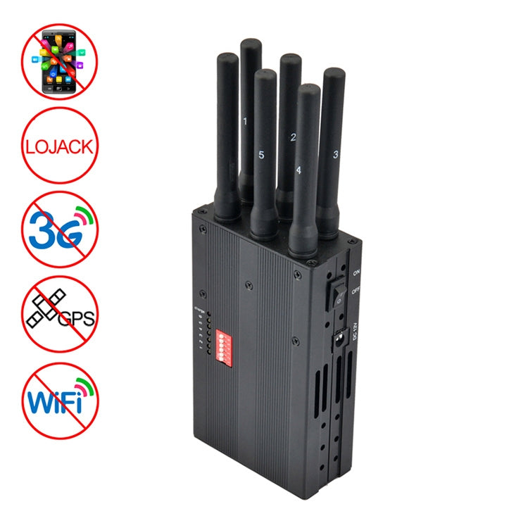 GSM / CDMA / DCS / PCS / 3G / Wifi / GPS / LOJACK เครื่องตัดสัญญาณโทรศัพท์มือถือ / Jammer / Isolator ความครอบคลุม: 20 เมตร (JAX-121A-6C), GSM / CDMA / DCS / PCS / 3G / Wifi / GPS / LOJACK