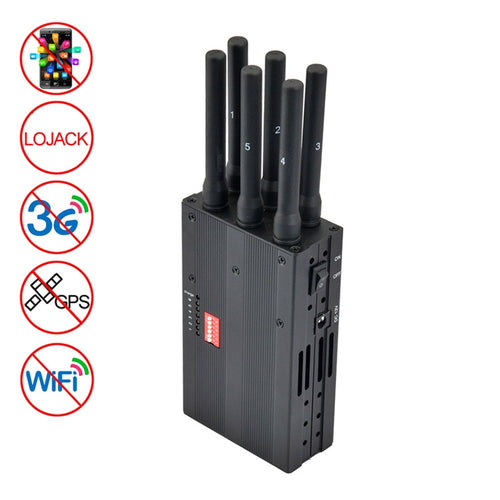 GSM / CDMA / DCS / PCS / 3G / Wifi / GPS / LOJACK เครื่องตัดสัญญาณโทรศัพท์มือถือ / Jammer / Isolator ความครอบคลุม: 20 เมตร (JAX-121A-6C), GSM / CDMA / DCS / PCS / 3G / Wifi / GPS / LOJACK