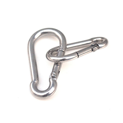 M6 สแตนเลสสตีล Carabiner ฤดูใบไม้ผลิ Hook Multi-tool Mountaineering Buckle ล็อค แคมป์ปิ้ง ตะขอเชือก, เส้นผ่านศูนย์กลางภายใน: 5.8 มม., M6