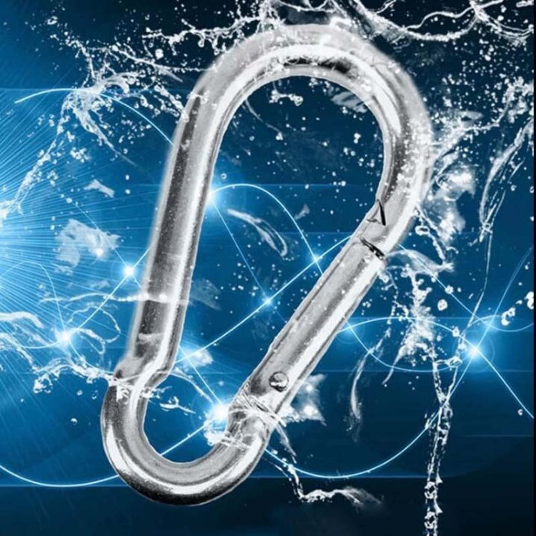 M6 สแตนเลสสตีล Carabiner ฤดูใบไม้ผลิ Hook Multi-tool Mountaineering Buckle ล็อค แคมป์ปิ้ง ตะขอเชือก, เส้นผ่านศูนย์กลางภายใน: 5.8 มม., M6