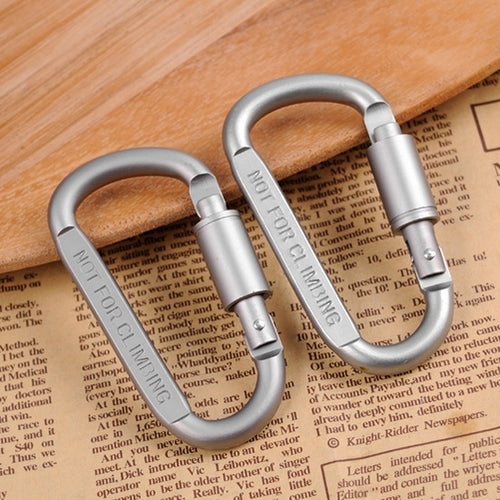 2 ชิ้นมัลติฟังก์ชั่นคุณภาพสูงอลูมิเนียม D รูปร่างแคมป์แขวนหัวเข็มขัด carabiner, 2PCS Aluminum Alloy