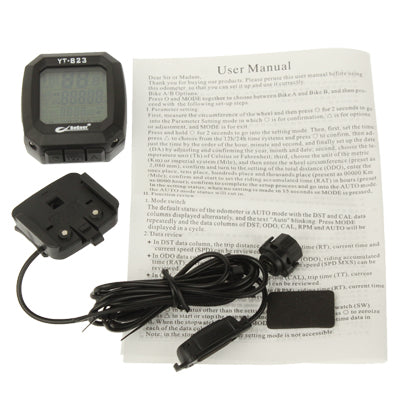มาตรวัดความเร็วจักรยานอิเล็กทรอนิกส์ LCD, YT-823