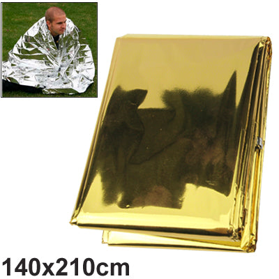 ขนาดกะทัดรัดน้ำหนักเบา Aluminized กันน้ำกันลมผ้าห่มฉุกเฉินห่อร่างกายแผ่นอยู่รอดสำหรับกลางแจ้ง 140 x 210 ซม, 140x210cm