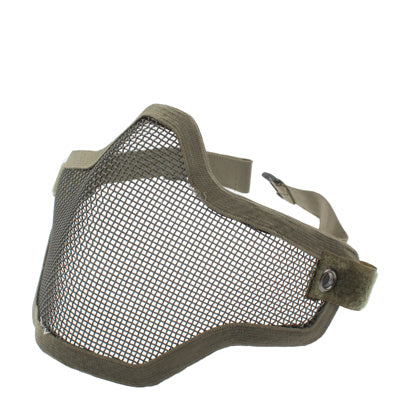 หน้ากากป้องกันสไตล์ตาข่ายครึ่งหน้าพร้อมสายรัดยางยืด, Net Mesh Style Mask (Army Green)