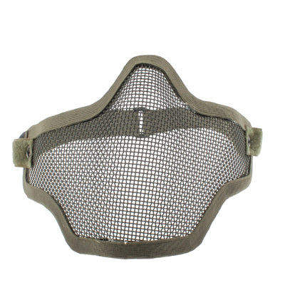 หน้ากากป้องกันสไตล์ตาข่ายครึ่งหน้าพร้อมสายรัดยางยืด, Net Mesh Style Mask (Army Green)