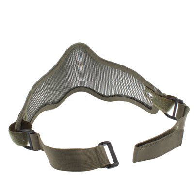 หน้ากากป้องกันสไตล์ตาข่ายครึ่งหน้าพร้อมสายรัดยางยืด, Net Mesh Style Mask (Army Green)