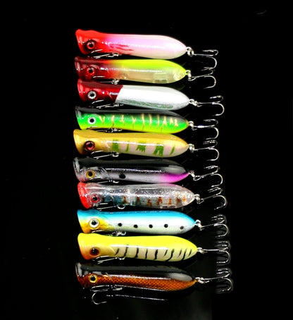 8 ซม. ปากกุ้งประเภทน้ำผิว Popper Lure ตีคลื่นน้ำปีนเหยื่อตกปลา, การจัดส่งสีแบบสุ่ม, 8cm Shrimp Mouth Type