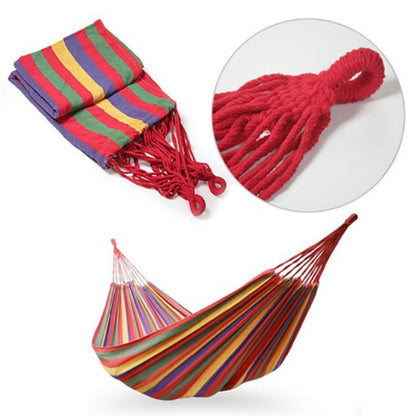 เปลญวนผ้าใบกลางแจ้งสำหรับตั้งแคมป์เดี่ยว Strip ขนาด: 185 ซม. x 80 ซม, 185cm x 80cm (Red), 260cm x 100cm (Blue)