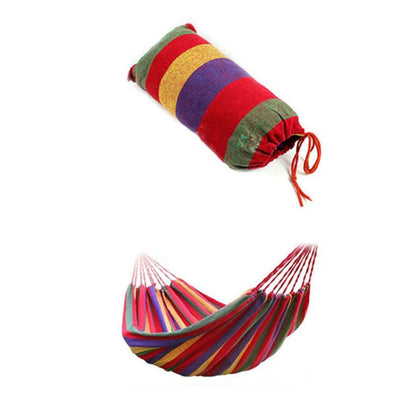 เปลญวนผ้าใบกลางแจ้งสำหรับตั้งแคมป์เดี่ยว Strip ขนาด: 185 ซม. x 80 ซม, 185cm x 80cm (Red), 260cm x 100cm (Blue)