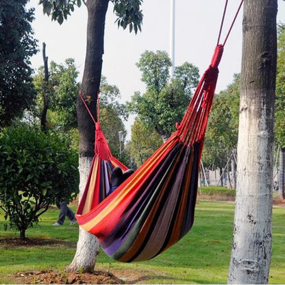เปลญวนผ้าใบกลางแจ้งสำหรับตั้งแคมป์เดี่ยว Strip ขนาด: 185 ซม. x 80 ซม, 185cm x 80cm (Red), 260cm x 100cm (Blue)