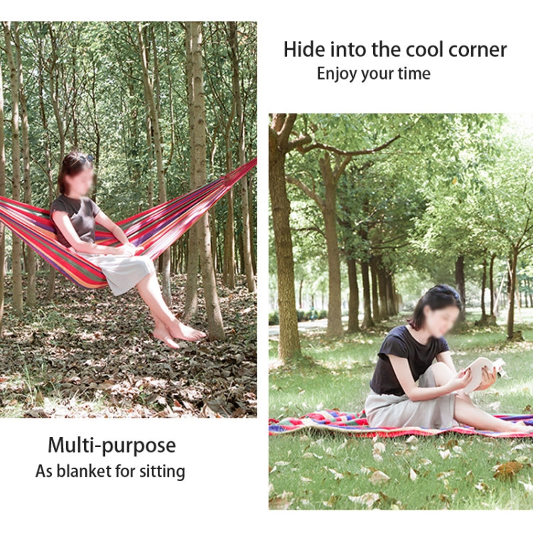 เปลญวนผ้าใบกลางแจ้งสำหรับตั้งแคมป์เดี่ยว Strip ขนาด: 185 ซม. x 80 ซม, 185cm x 80cm (Red), 260cm x 100cm (Blue)