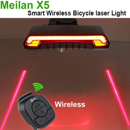 ไฟท้ายเลเซอร์ควบคุมระยะไกลไร้สาย Meilan X5 สำหรับจักรยาน ระดับกันน้ำ: IPX4, Wireless Remote Control Laser Tail Lamp