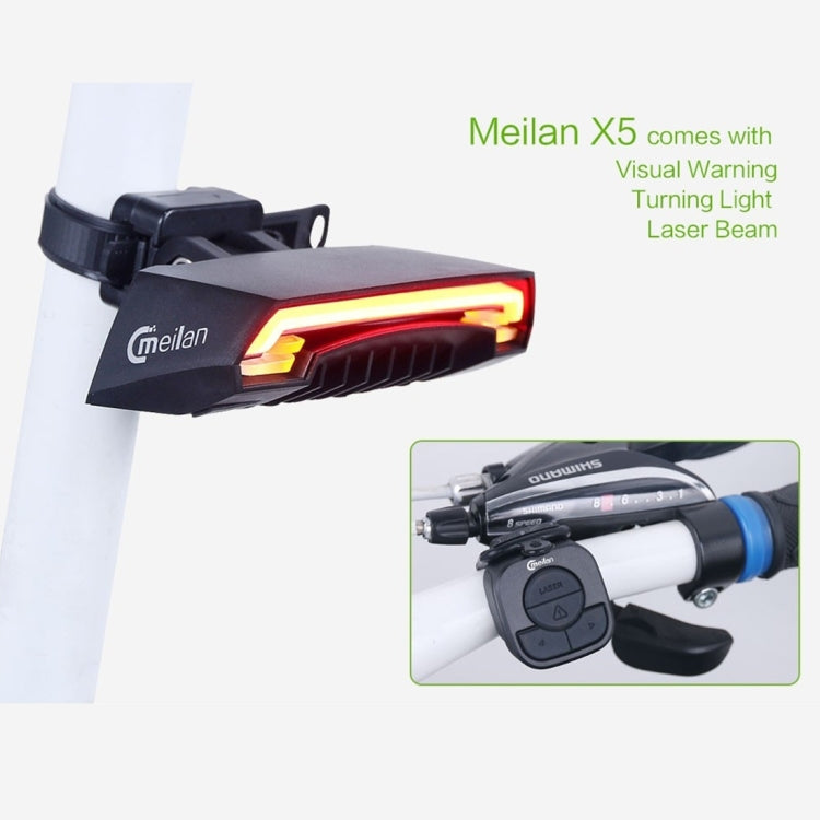 ไฟท้ายเลเซอร์ควบคุมระยะไกลไร้สาย Meilan X5 สำหรับจักรยาน ระดับกันน้ำ: IPX4, Wireless Remote Control Laser Tail Lamp