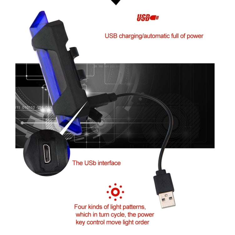 AQY-093 ไฟท้ายจักรยาน LED แบบชาร์จ USB ที่ถอดออกได้