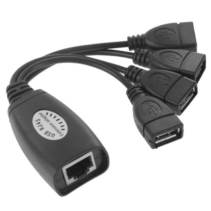 USB 2.0 CAT5 / CAT5E / CAT6 RJ45 ถึง 4 USB Ethernet Extender LAN สายต่อขยายอะแดปเตอร์ Repeater, 4 Ports USB