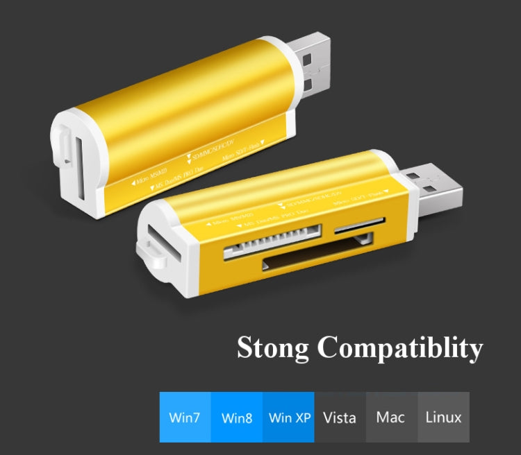 2 PCS Multi All in 1 USB 2.0 Micro SD SDHC TF M2 MMC MS PRO DUO เครื่องอ่านการ์ดหน่วยความจำ
