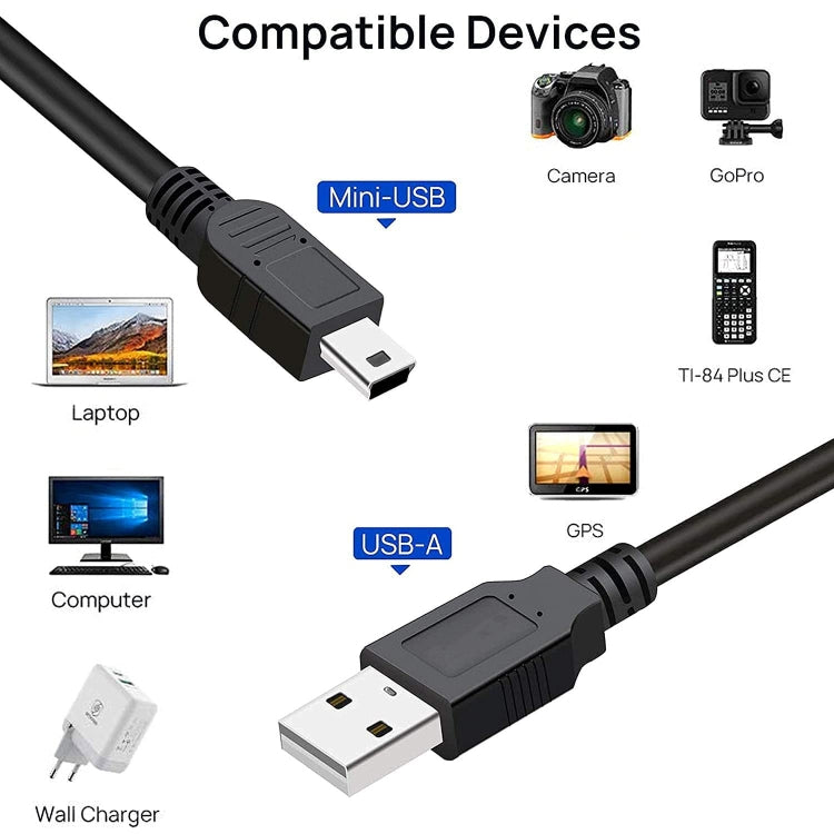 สาย USB 2.0 AM ถึง Mini 5pin USB ความยาว 1.5 ม, USB 2.0 AM to Mini 5Pin
