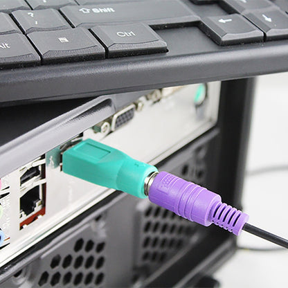 ปลั๊ก USB A เข้ากับอะแดปเตอร์มินิ DIN6 ตัวเมีย (PS/2 ถึง USB), PS/2 Female to USB Male