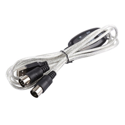 สายอะแดปเตอร์แปลงเปียโนไฟฟ้าอินเตอร์เฟส USB เป็น MIDI ความยาว: 1.8 ม
